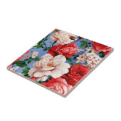 Carreau Grosse Fleur Rouge rétro (Côté)