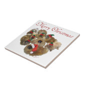 Carreau Groupe de Pékinois Noël (Côté)