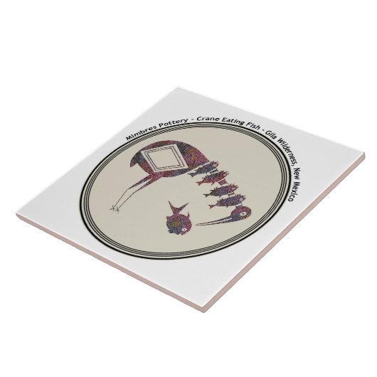 Carreau Grue mangeant du poisson (Côté)
