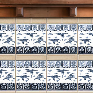 Carreau Grues en vol par Christopher Dresser Victorian