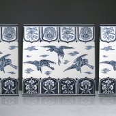 Carreau Grues en vol par Christopher Dresser Victorian