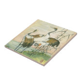 Carreau Grues orientales au bord de l'eau (Côté)