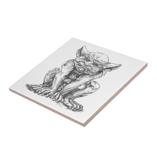 Carreau Grumpy Gargoyle en céramique (Côté)