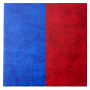 Carreau Grunge Rouge et Bleu Two Tone