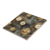 Carreau Grunge Rustic Steampunk Horloge (8) (Côté)