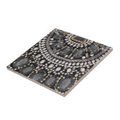 Carreau grunge steampunk art déco noir argent bohème (Côté)