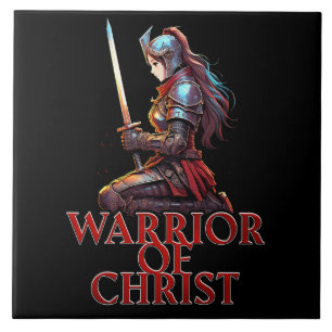 Carreau Guerrière du Christ Femme Prière Biblique chrétien
