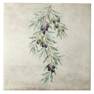 Carreau Guirlande d'olive de Toscane Méditerranée