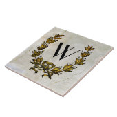 Carreau Guirlande française vintage et monogramme de style (Côté)