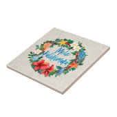 Carreau Guirlande hawaïenne de Noël de Mele Kalikimaka (Côté)