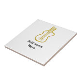 Carreau Guitare acoustique paillettes dorées ajouter nom d (Côté)