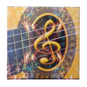 Carreau Guitare acoustique psychédélique, conception de pa