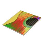 Carreau Guitare acoustique rouge et jaune Abstraite (Côté)