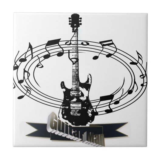Carreau Guitare et notes de musique (Devant)