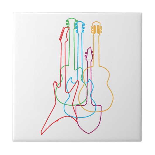 Carreau Guitares de couleur Electric Acoustic classique ca (Devant)