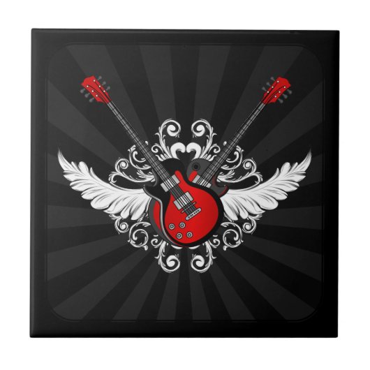 Carreau Guitares de rock - tuile (Devant)