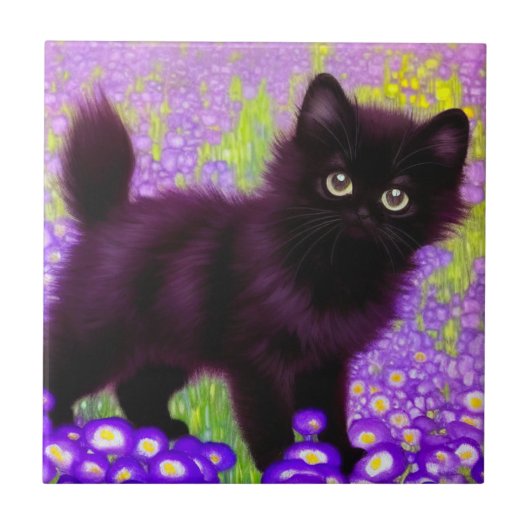 Carreau Gustav Klimt Black Kitten (Devant)