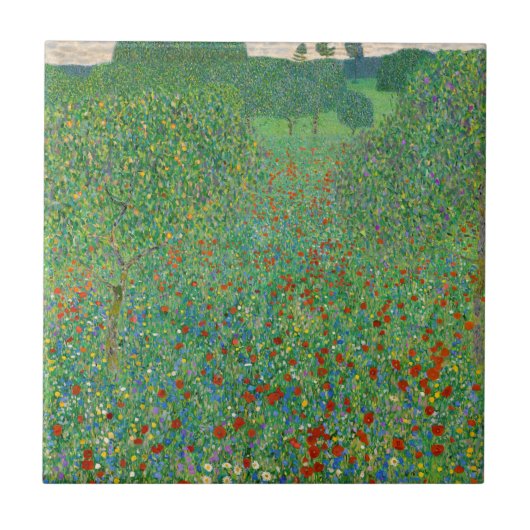 Carreau Gustav Klimt - Champ de coquelicots (Devant)