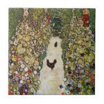 Carreau Gustav Klimt - Chemin du jardin avec poulets<br><div class="desc">Chemin de jardin avec poulets - Gustav Klimt,  Huile sur toile,  1916</div>