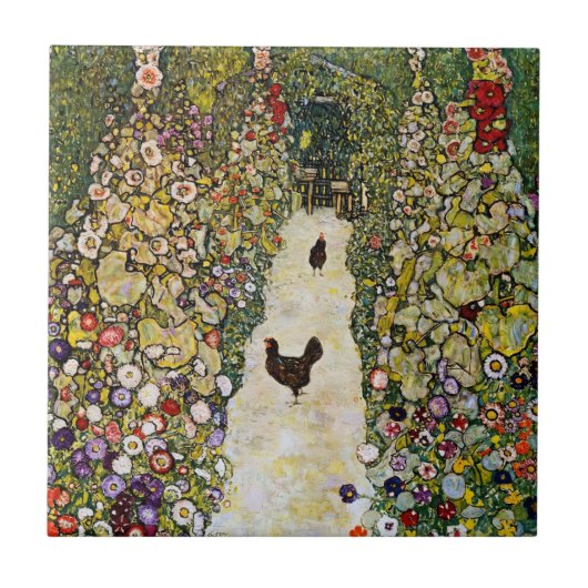 Carreau Gustav Klimt - Chemin du jardin avec poulets (Devant)