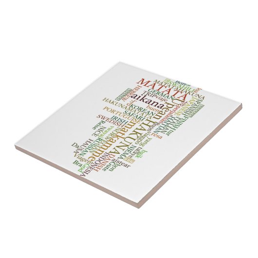 Carreau Hakuna Matata Global Word Cloud Art (Côté)