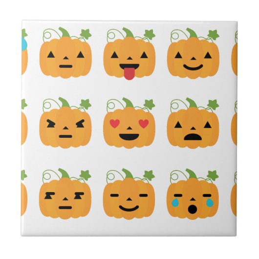 Carreau halloween citrouille emojis (Devant)