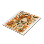 Carreau Halloween crâne effrayant (Côté)