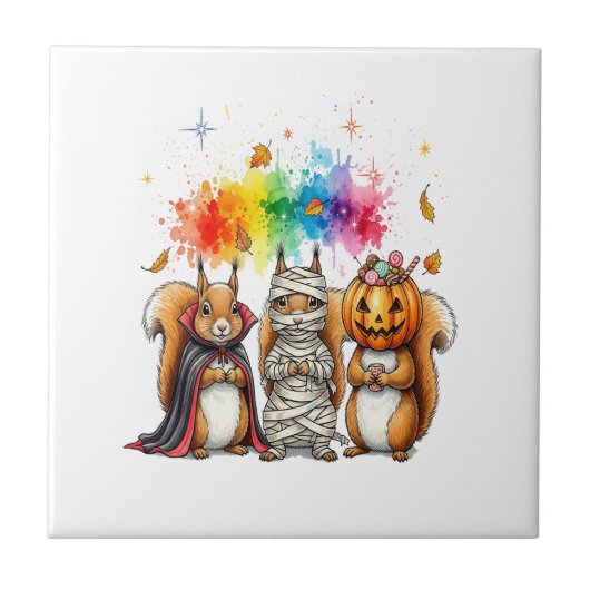 Carreau Halloween Cute Squirrels Costume (Devant)