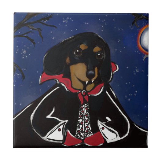Carreau Halloween Dachshund (Devant)