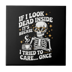 Carreau Halloween Drôle Sarcastique Mort à l'Intérieur