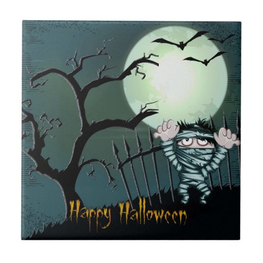 Carreau Halloween effrayant (Devant)