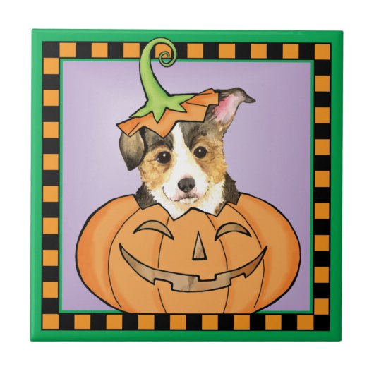Carreau Halloween Pembroke Welsh Corgi (Devant)