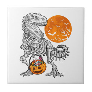 Carreau Halloween pour garçons enfants squelette de dinosa