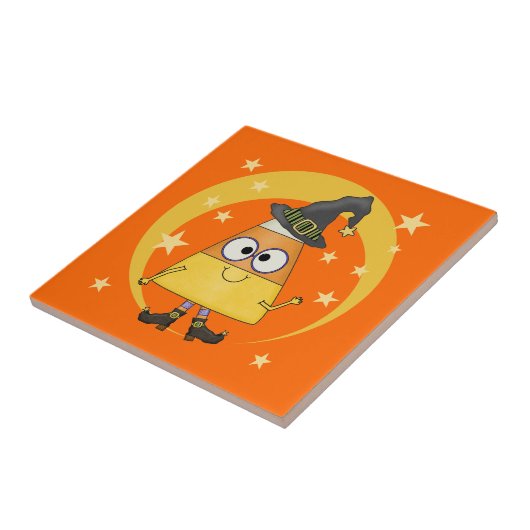 Carreau Halloween sorcière de maïs de bonbons (Côté)