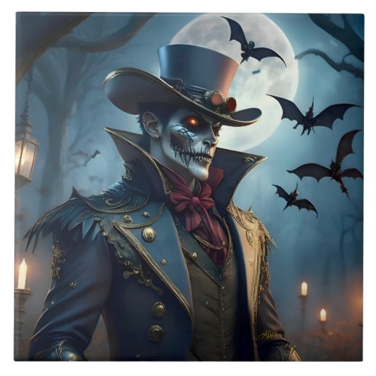 Carreau Halloween Steampunk Southern Gothic Zombie (Devant)