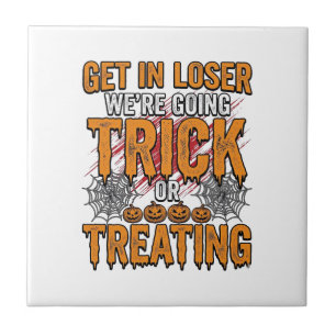 Carreau Halloween Trick Or Treating Typographie Vintage De