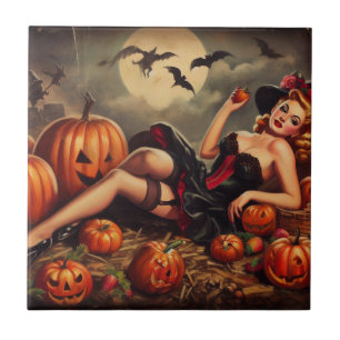 Carreau Halloween vintage vers le haut