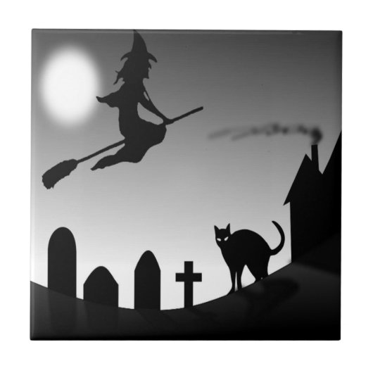 CARREAU HALLOWEEN WITCH SILHOUETTE (Devant)