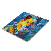 Carreau Halo : Portrait d'un berger allemand (Côté)