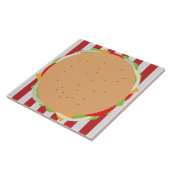 Carreau Hamburger cheeseburger mignon café rouge blanc ray (Côté)