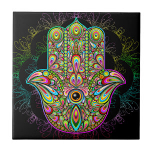 Carreau Hamsa Fatma Main Psychedelic Art