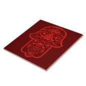 Carreau Hamsa florale (rouge) (Côté)