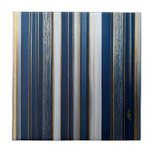 Carreau Hanoukka Blues Stripes Bleu Blanc Or (Devant)