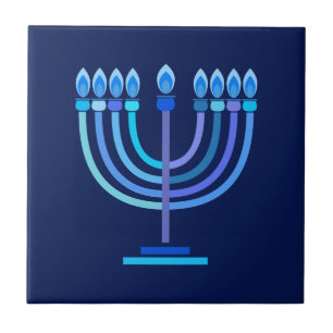 Carreau Hanukkiah Happy Hanoukka Jewish Holiday Menorah