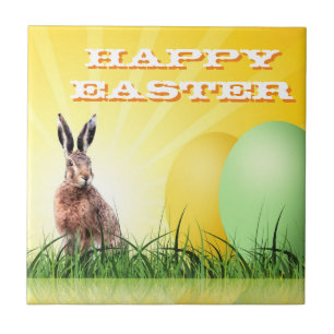 Carreau HAPPY EASTER - Lapin & Oeufs