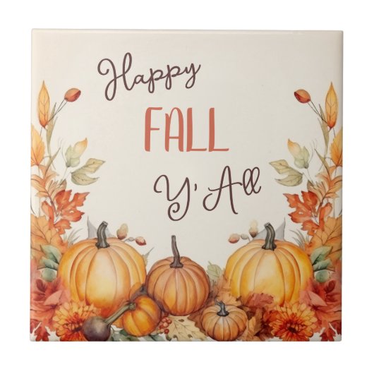 Carreau Happy Fall Citrouille Harvest (Devant)