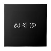 Carreau Happy Gary ᕕ( ᐛ )Meme Emoticon Text Art (Devant)