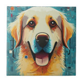 Carreau Happy Golden Retriever (Devant)