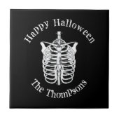 Carreau Happy Halloween Éffrayant Scary Squelette simple (Devant)
