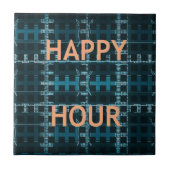 Carreau Happy Hour Texte bleu Vector Art Imprimer (Devant)